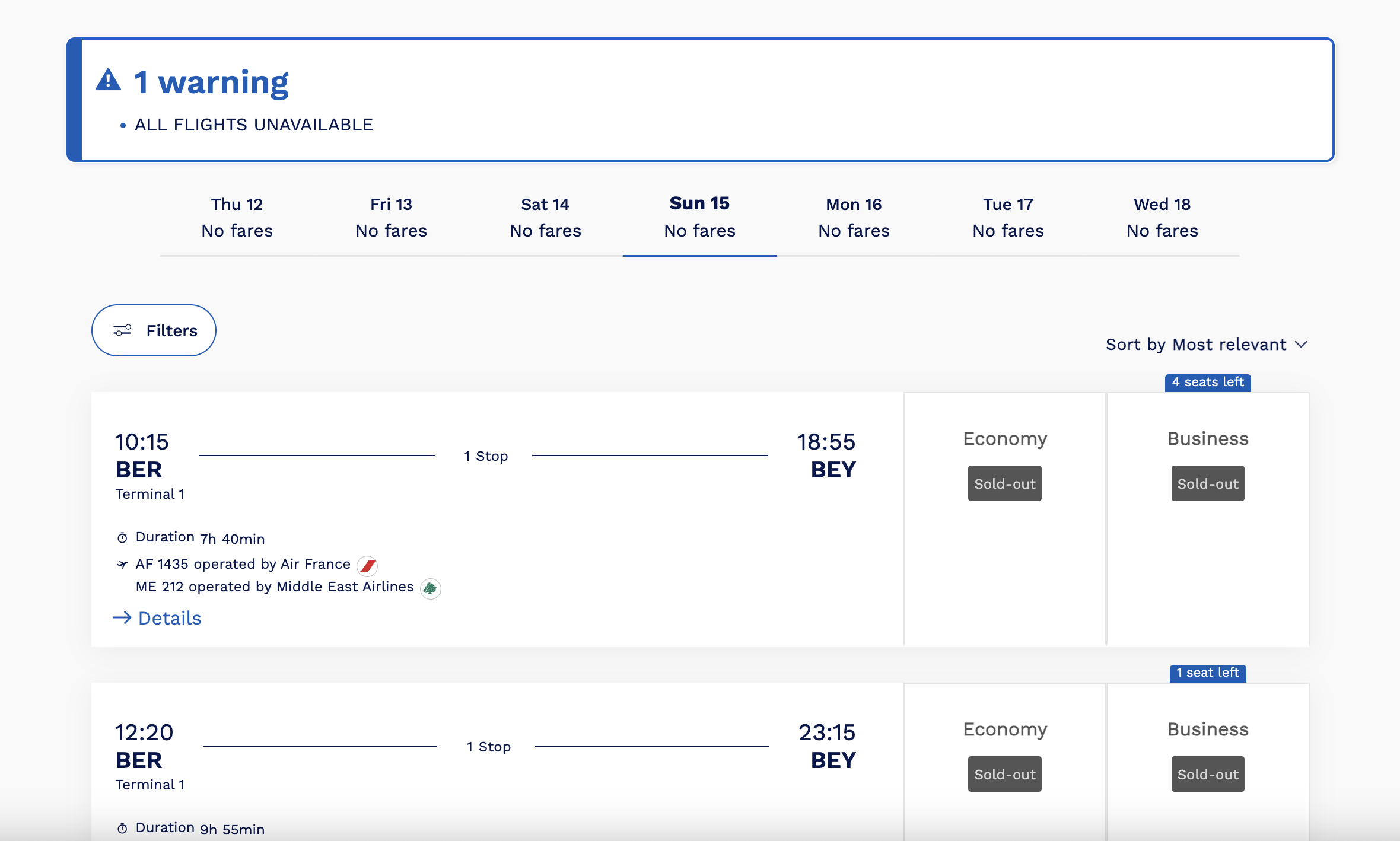 MEA to Resume Regular Flights Starting December 12